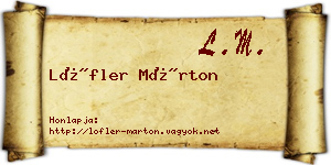 Löfler Márton névjegykártya